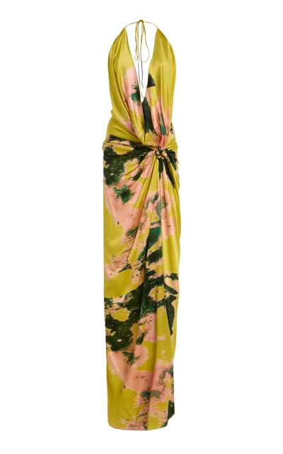 Silvia Tcherassi Jazmin Stretch-silk Midi Dress In Yellow