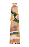 Silvia Tcherassi Jedda Ruched Jersey Maxi Dress In Multi