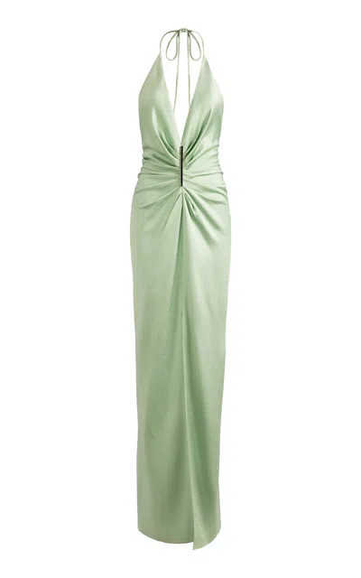 Silvia Tcherassi Jenifer Halter Maxi Dress In Green