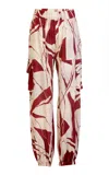 Silvia Tcherassi Jess Abstract Cotton Pants In Gray