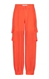 Silvia Tcherassi Jess Cinched Cupro Pants In Orange