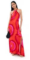 Silvia Tcherassi Jesse Abstract-print Backless Halter Maxi Dress In Multi