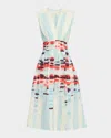 Silvia Tcherassi Jocelyn Sleeveless Cotton-stretch A-line Midi Dress In Multi
