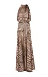 Silvia Tcherassi Joss Printed Silk-blend Gown In Black,white