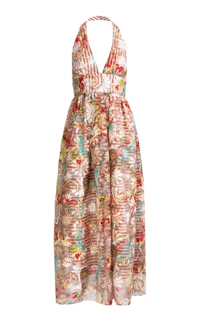 Silvia Tcherassi Kairi Organza Midi Dress In Multi