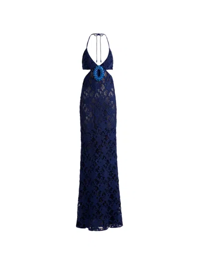 Silvia Tcherassi Karen Cut-out Maxi Dress In 블루