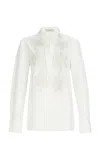 Silvia Tcherassi Karole Mesh Detailed Cotton Top In White