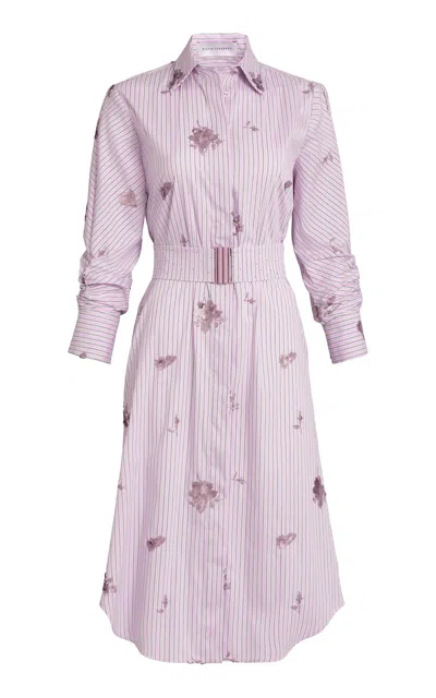 Silvia Tcherassi Kendi Cotton-blend Midi Dress In Pink
