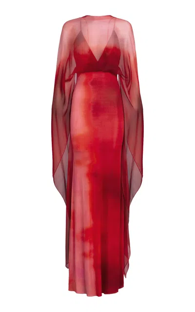Silvia Tcherassi Kendra Silk-blend Maxi Dress In Red