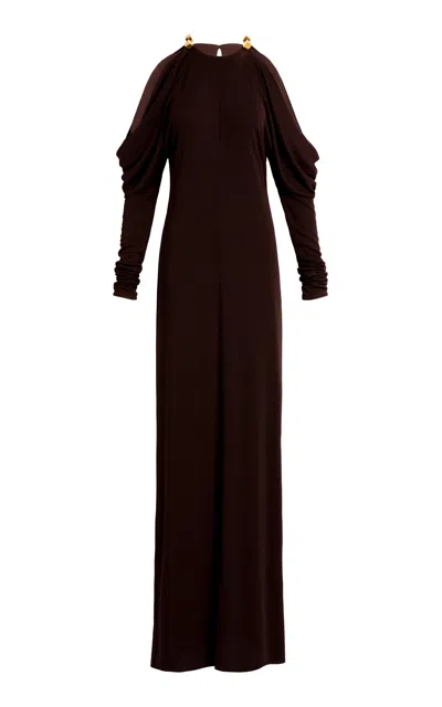 Silvia Tcherassi Kilian Cutout Maxi Dress In Brown