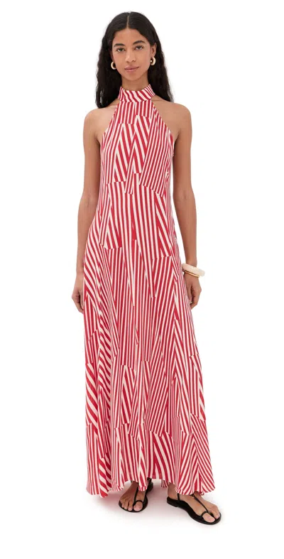 Silvia Tcherassi Koa Dress Multi Red Stripes