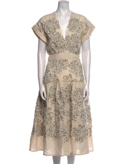 Pre-owned Silvia Tcherassi Lace Pattern Midi Length Dress In Neutral
