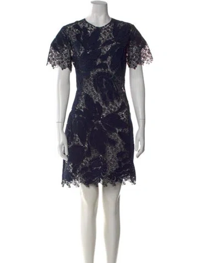 Pre-owned Silvia Tcherassi Lace Pattern Mini Dress In Blue