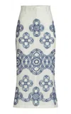 Silvia Tcherassi Layan Linen-cotton Midi Skirt In Multi