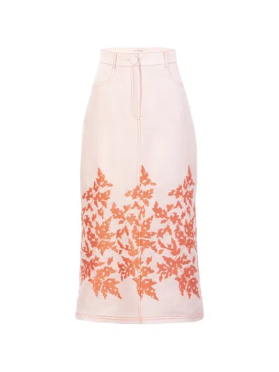 Silvia Tcherassi Layan Midi Skirt In Pink