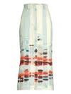 Silvia Tcherassi Layan Stretch-cotton Midi Skirt In Blue