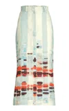 Silvia Tcherassi Layan Stretch-cotton Midi Skirt In Multi