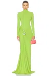 Silvia Tcherassi Lena Gathered Gown In Lime