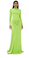 Silvia Tcherassi Lena Gathered Gown In Lime