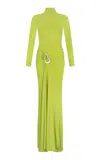 Silvia Tcherassi Lena Gathered Gown In Lime Green