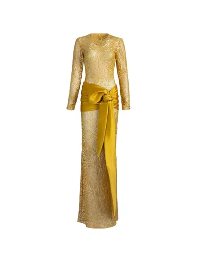 Silvia Tcherassi Lia Bow-detail Dress In Yellow