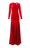 Silvia Tcherassi Lina Gathered Silk Blend Dress In Red