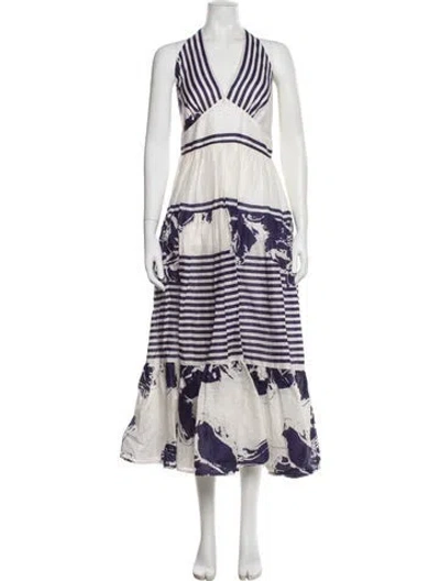 Pre-owned Silvia Tcherassi Linen Long Dress In Multi