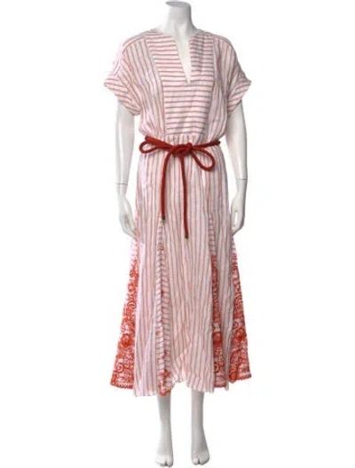 Pre-owned Silvia Tcherassi Linen Long Dress In Multicolor