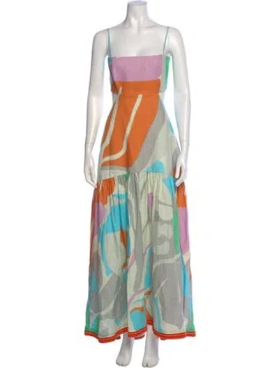 Pre-owned Silvia Tcherassi Linen Long Dress In Neutral