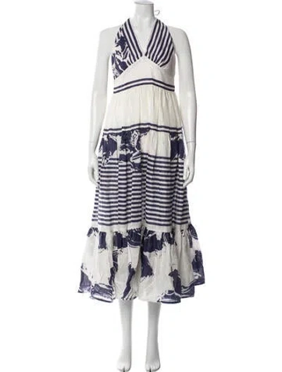 Pre-owned Silvia Tcherassi Linen Long Dress In Purple