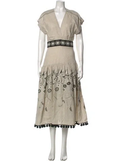 Pre-owned Silvia Tcherassi Linen Long Dress W/ Tags