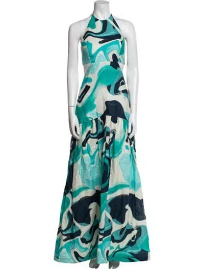 Pre-owned Silvia Tcherassi Linen Long Dress W/ Tags In Green