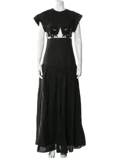 Pre-owned Silvia Tcherassi Linen Long Dress W/ Tags In Green