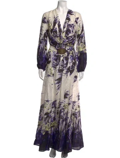 Pre-owned Silvia Tcherassi Linen Long Dress W/ Tags In Multicolor