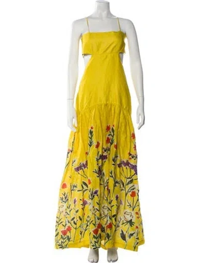 Pre-owned Silvia Tcherassi Linen Long Dress W/ Tags In Yellow