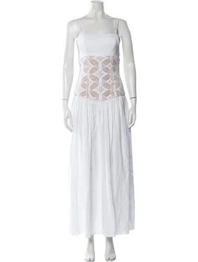 Pre-owned Silvia Tcherassi Linen Long Dress In White