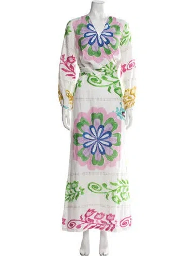 Pre-owned Silvia Tcherassi Linen Long Dress In White