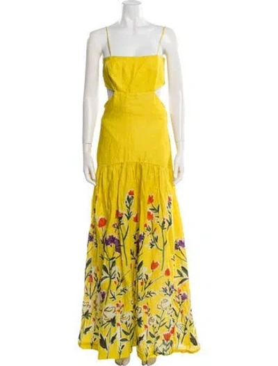 Pre-owned Silvia Tcherassi Linen Long Dress In Yellow