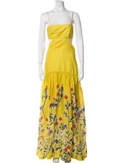 Pre-owned Silvia Tcherassi Linen Long Dress In Yellow