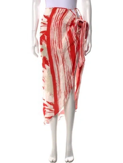 Pre-owned Silvia Tcherassi Linen Long Skirt In Multi