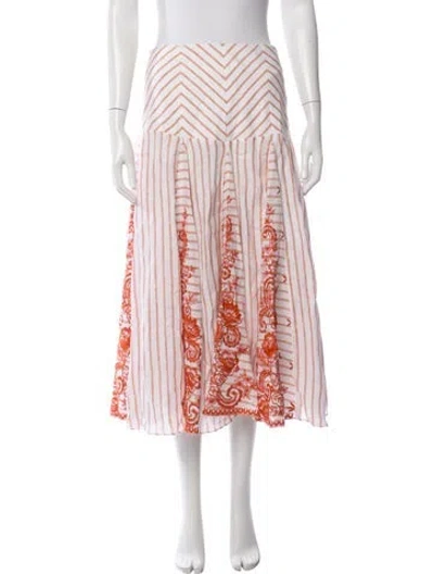 Pre-owned Silvia Tcherassi Linen Midi Length Skirt In Multicolor