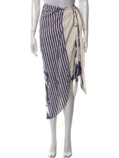 Pre-owned Silvia Tcherassi Linen Midi Length Skirt In Neutral
