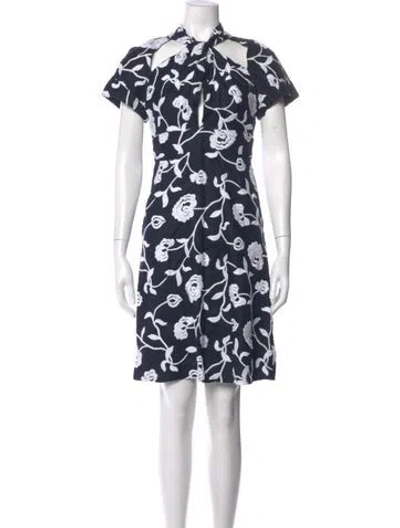 Pre-owned Silvia Tcherassi Linen Mini Dress In Blue