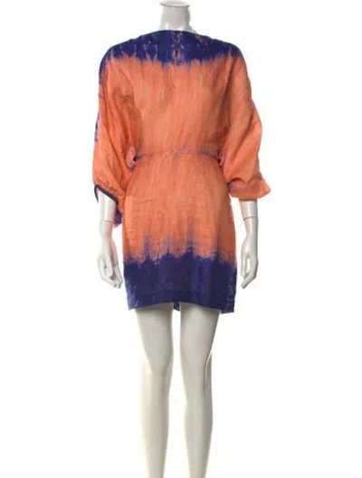 Pre-owned Silvia Tcherassi Linen Mini Dress In Orange