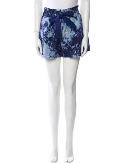 Pre-owned Silvia Tcherassi Linen Mini Shorts W/ Tags In Blue