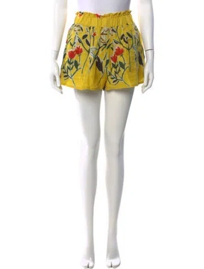 Pre-owned Silvia Tcherassi Linen Mini Shorts In Yellow