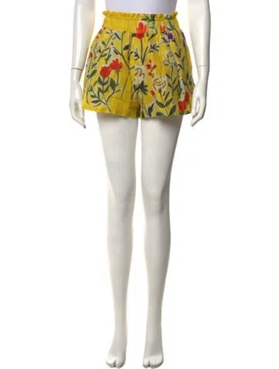 Pre-owned Silvia Tcherassi Linen Mini Shorts In Yellow