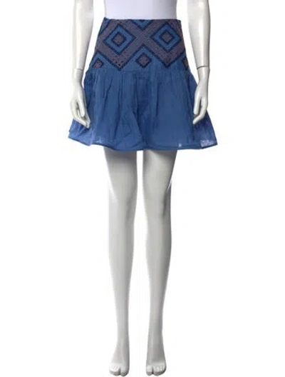 Pre-owned Silvia Tcherassi Linen Mini Skirt In Blue