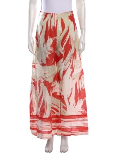 Pre-owned Silvia Tcherassi Linen Wide Leg Pants In Multicolor