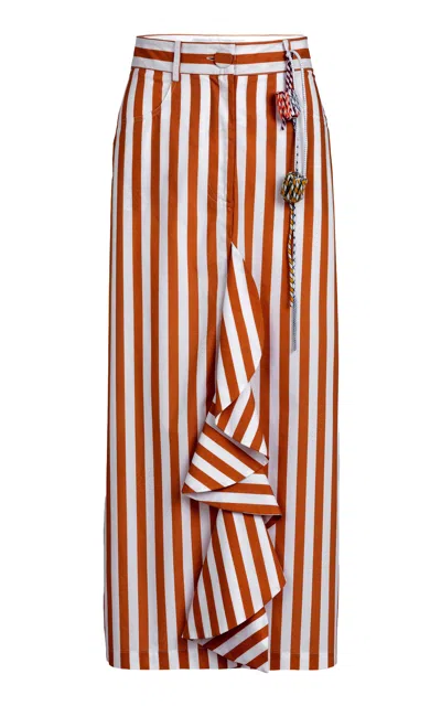 Silvia Tcherassi Liuba Cotton Midi Skirt In Multi